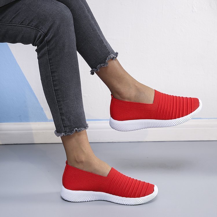 New Trend Korean Fashion Breathable Casual Shoes One Pedal Lazy Shoes Flying Woven Women's Single Shoes Net Shoes