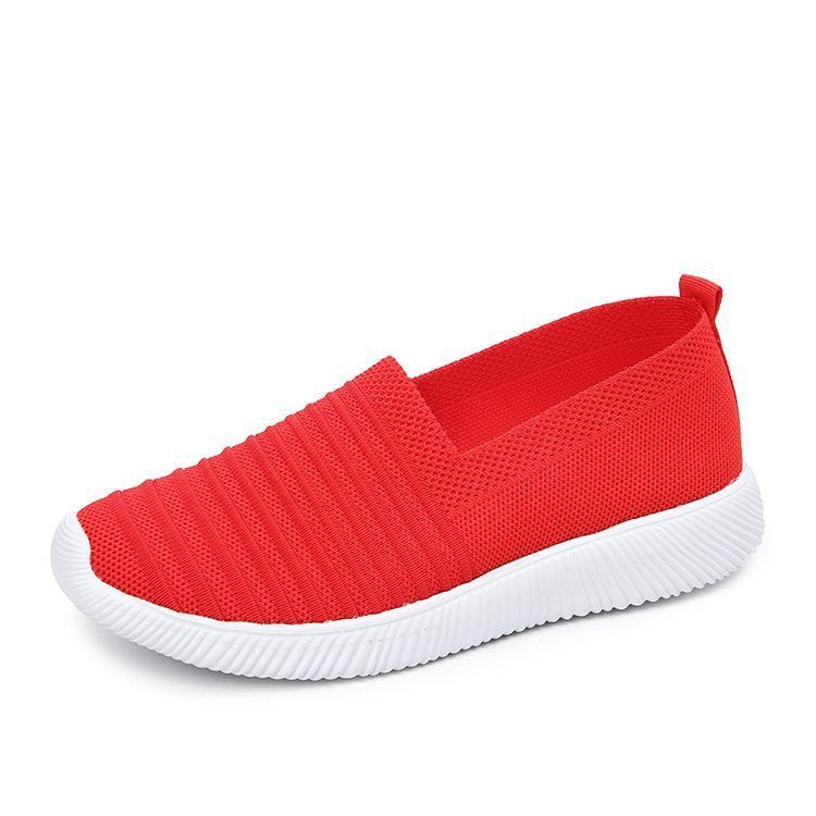 New Trend Korean Fashion Breathable Casual Shoes One Pedal Lazy Shoes Flying Woven Women's Single Shoes Net Shoes