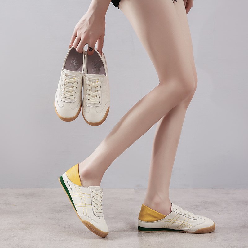 Two Wear Leather Feeling White Super Soft Bottom Comfortable Women'S Spring Shallow Shoes