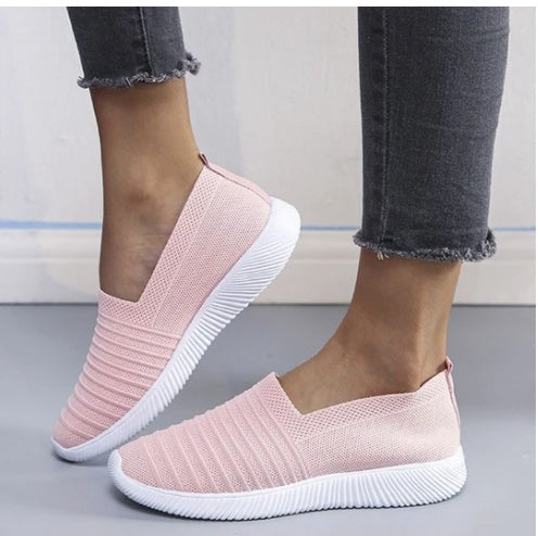 New Trend Korean Fashion Breathable Casual Shoes One Pedal Lazy Shoes Flying Woven Women's Single Shoes Net Shoes