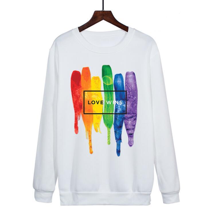 Love Wins Women Pride Lgbt Lesbian Rainbow Sweatshirt